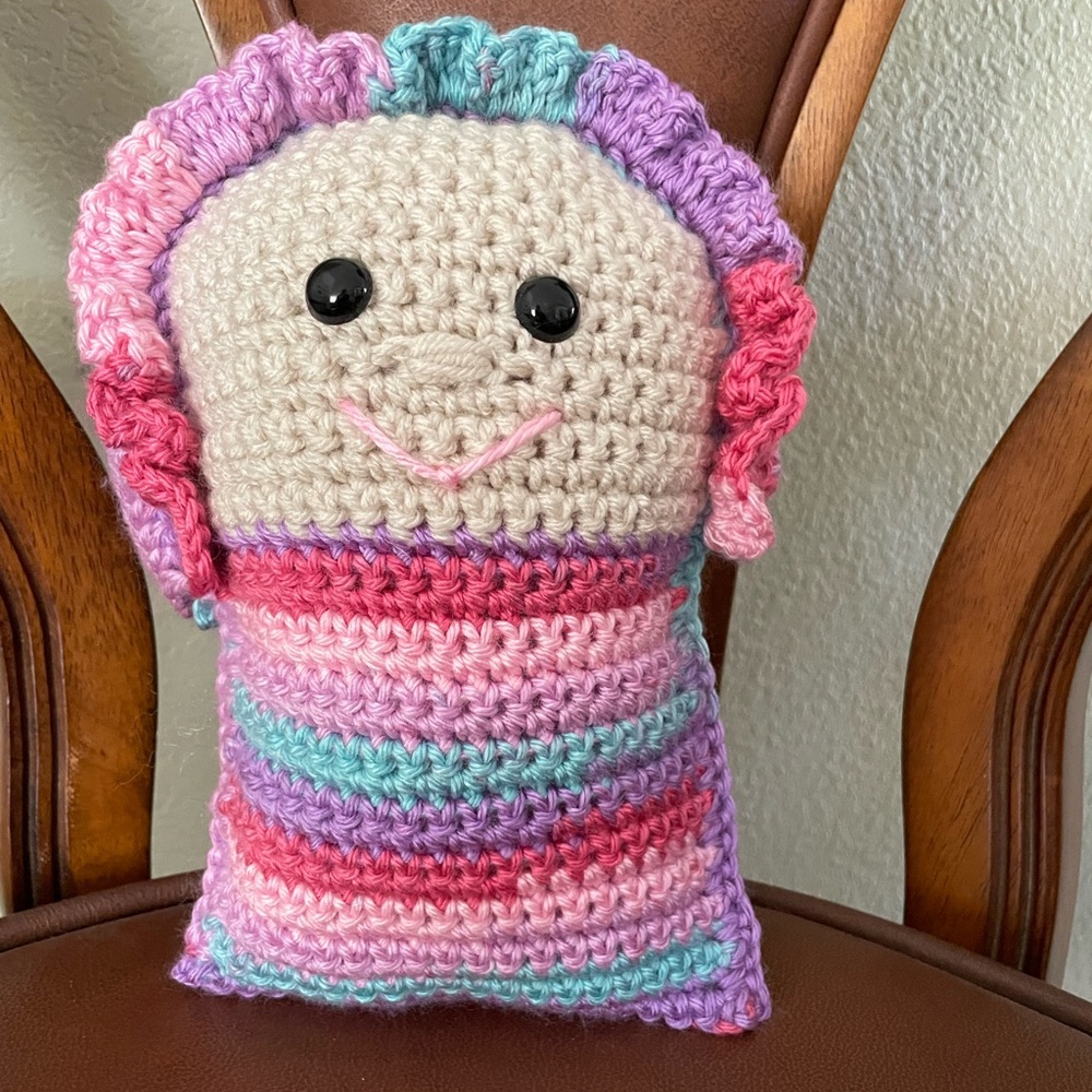 HANDMADE CROCHET FLIP DOLL. Awake to sleepy